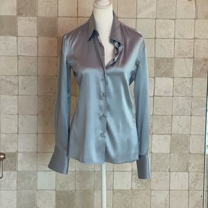 Armani silk blouse ice blue size 2